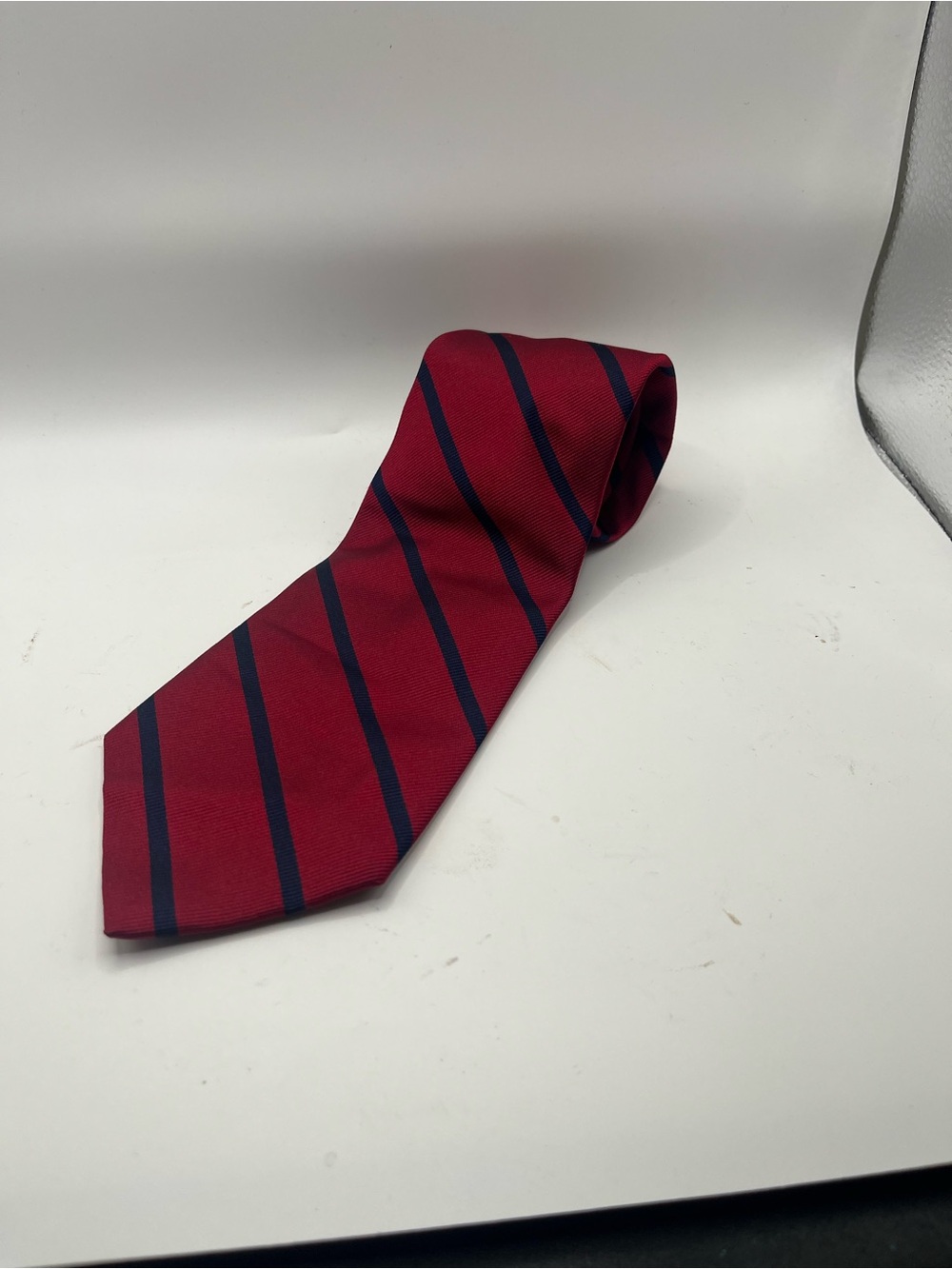 Polo Ralph Lauren Red And Navy Blue Striped Tie